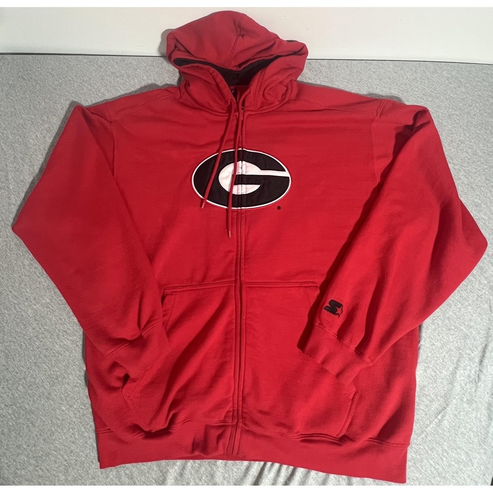 Georgia Bulldogs Hoodie Mens XL NCAA Football Full Zip Starter Sweatshirt